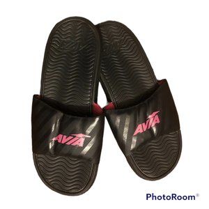 Avia (Size 7-8) Black and Pink Sandals/Slippers